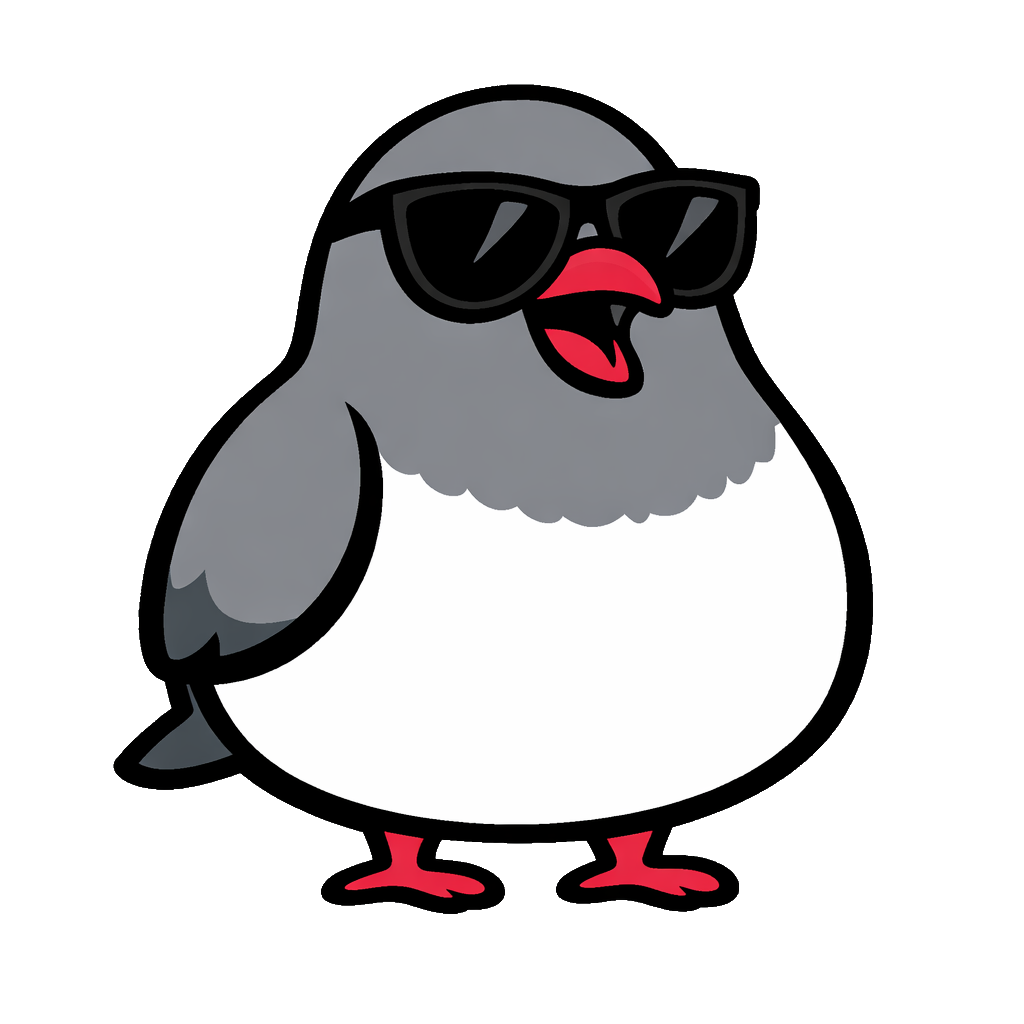 Pigeon with sunglasses