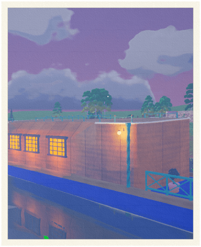 Evening Star: Lamps lit for the night